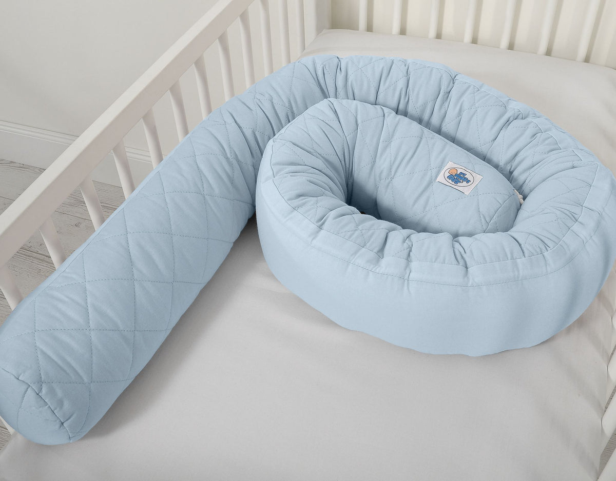 Cocon 2-en-1 nid de bebe et tour de lit serpent - Bleu