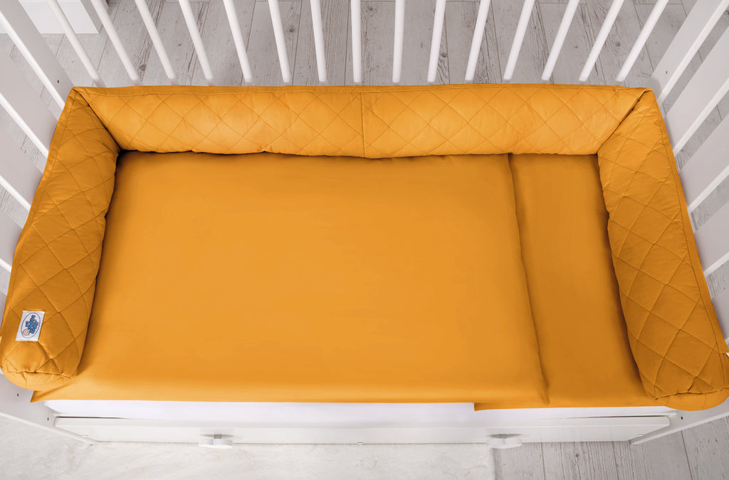 Cocon 2-en-1 nid de bebe et tour de lit serpent - Jaune miel