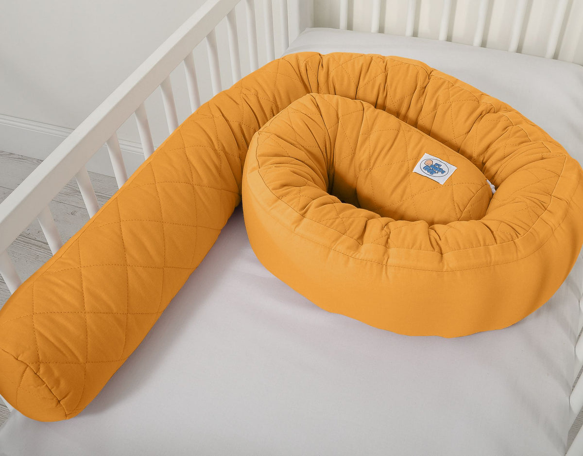 Cocon 2-en-1 nid de bebe et tour de lit serpent - Jaune miel