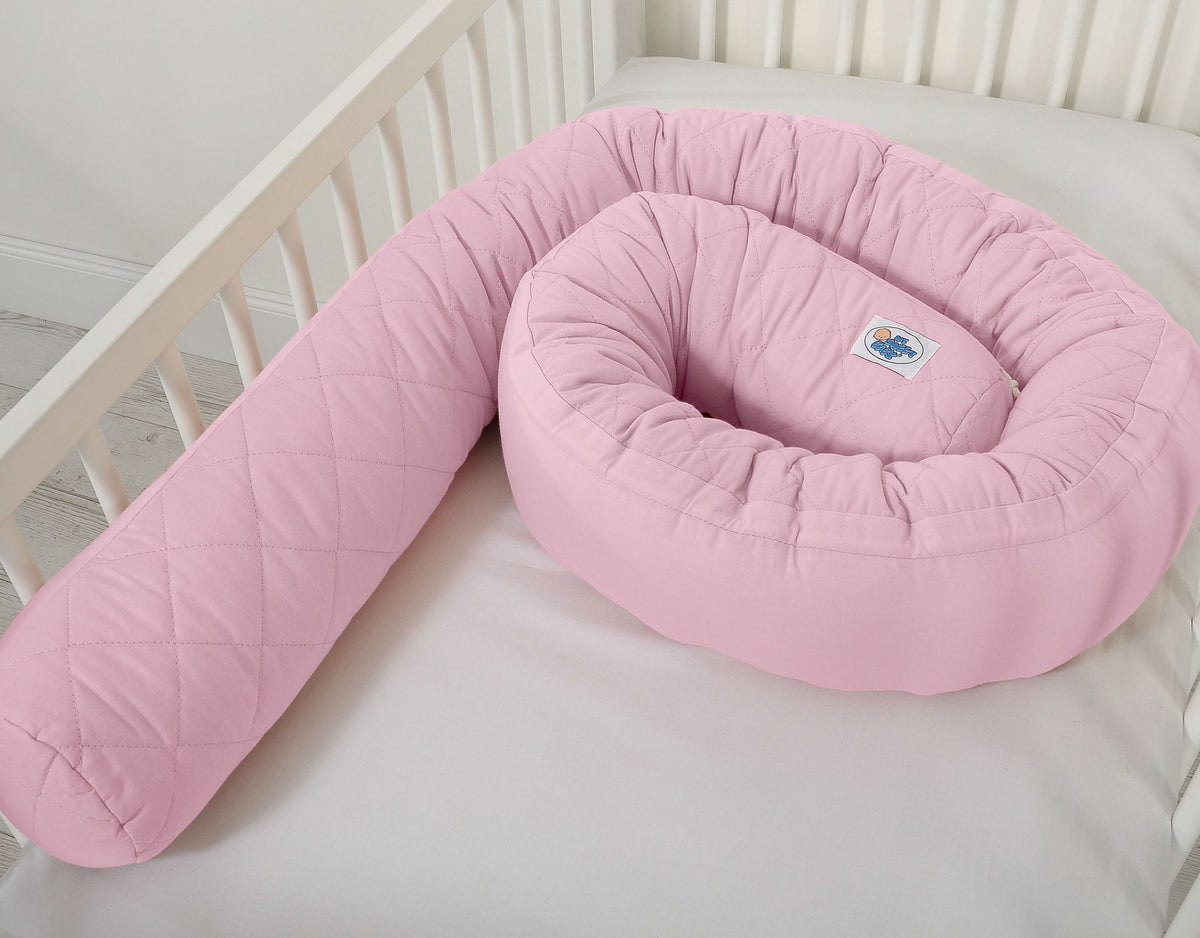 Cocon 2-en-1 nid de bebe et tour de lit serpent - Rose