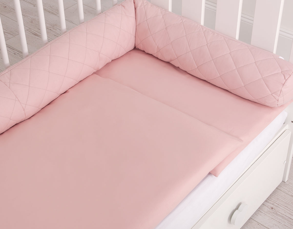 Cocon 2-en-1 nid de bebe et tour de lit serpent - Rose pastel
