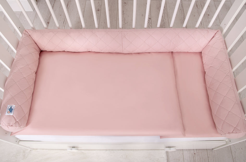 Cocon 2-en-1 nid de bebe et tour de lit serpent - Rose pastel