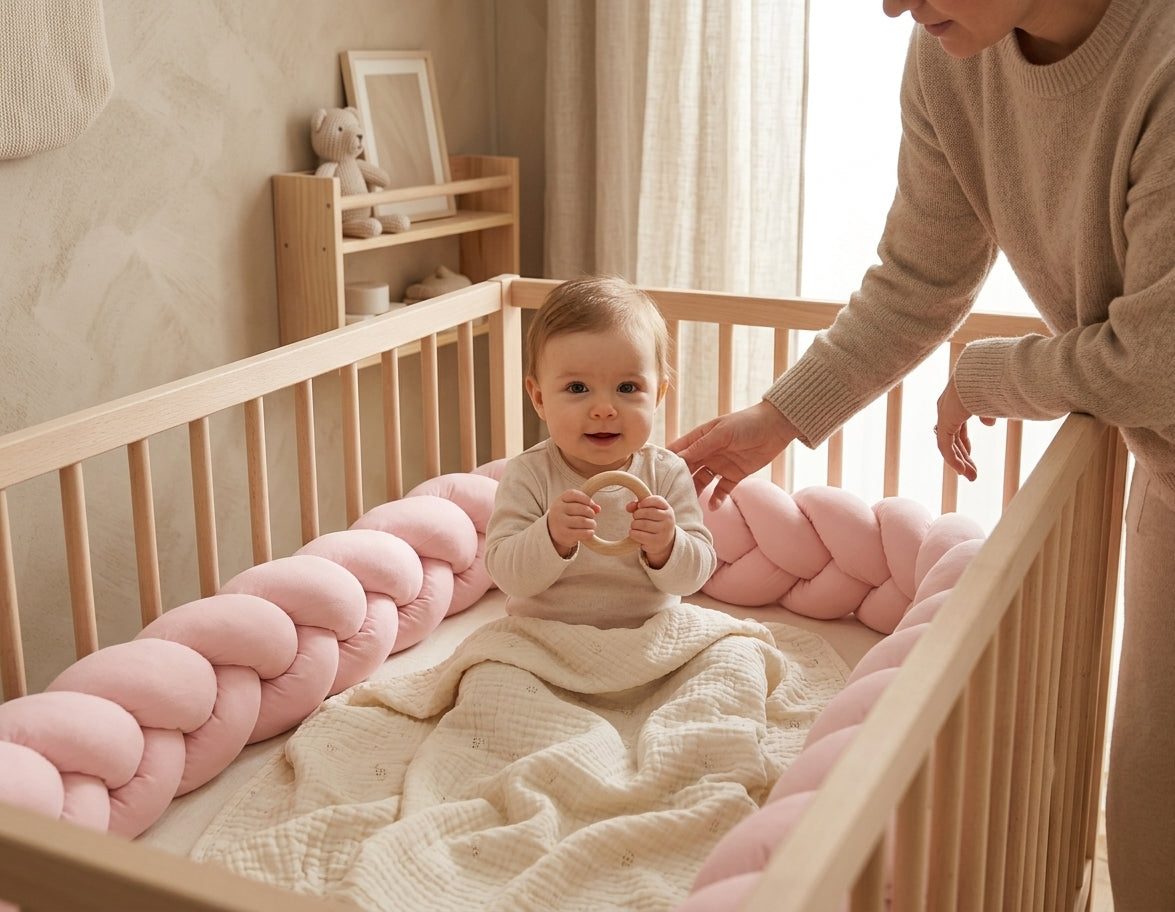 Tour de lit tresse Rose pastel