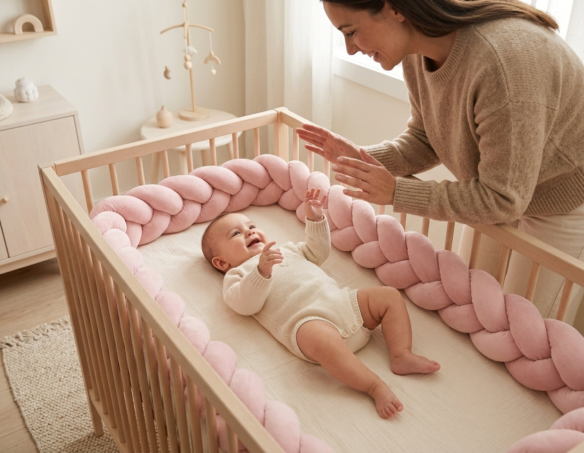 Tour de lit tresse Rose pastel