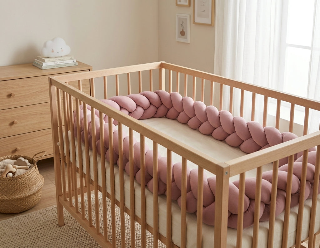 Tour de lit tresse Rose pastel