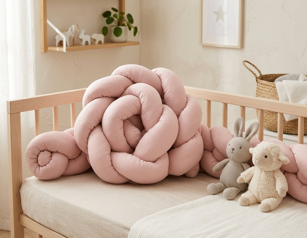 Tour de lit tresse Rose pastel