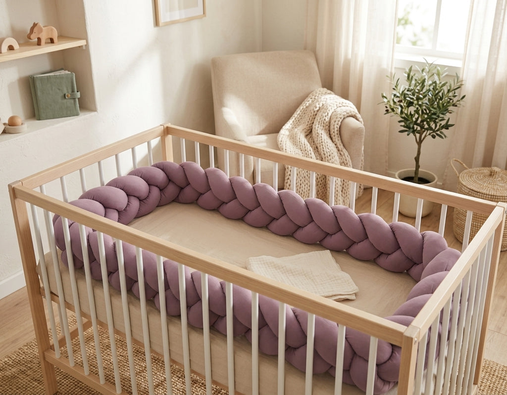 Tour de lit tresse Violet pastel