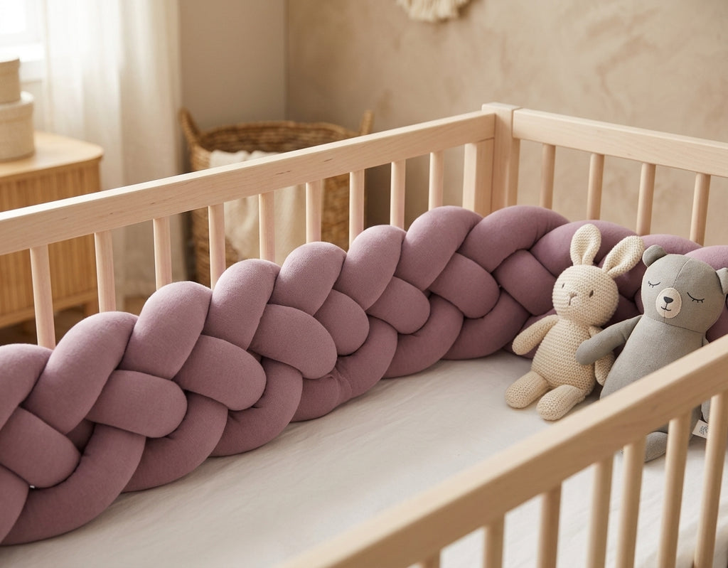 Tour de lit tresse Violet pastel