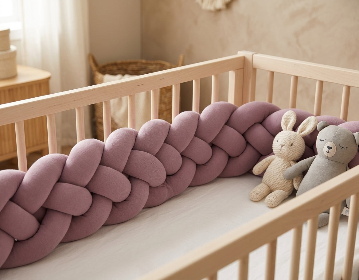 Tour de lit tresse Violet pastel